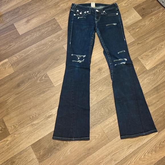 True Religion Distressed Flare Jeans Size 28 - Picture 9 of 10